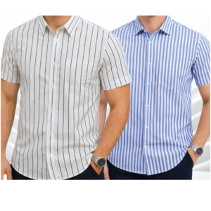 Mens hello sleeve Strip shirt