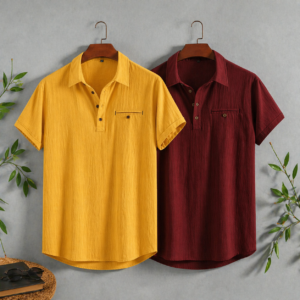 Henley Style Short Sleeve Shirt (Collar Version)